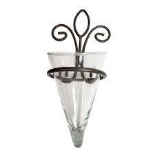 Glass Cone Vase With Decorative Metal Holder - Etsy Ireland