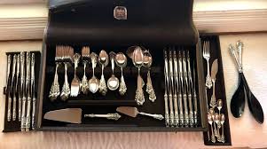 Grande Baroque 124 Pc. Dinner Sterling Wallace Silverware Set | Chairish
