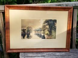 ANTIQUE FRAMED HAND COLORED PRINT WALLACE NUTTING RIVER ...