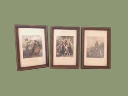 3 Framed Period Repros - Framed Art Set - Wall Art Vintage - 3 Vintage Picture Set - Period Art Framed Set - Etsy