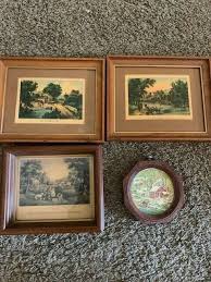 Rare Currier & Ives Original in Frame Lot of Antique Litho Prints The River Side | eBay