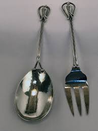 Carl Poul Petersen Sterling Salad Serving Set For Sale at 1stDibs