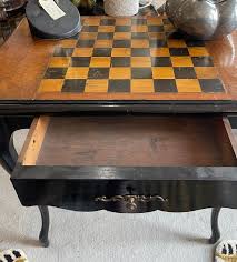 French 19Th. C. Louis XV Style Inlaid and Ebonized Wood Game ...