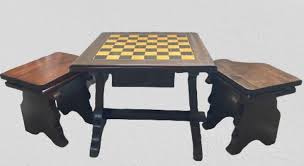 Walnut Chess Table with Hand-Carved Figures, Spain, 1960s ...