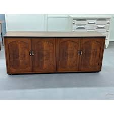 1960s Vintage Walnut Credenza With Ebony Wood Trim Accents | Chairish