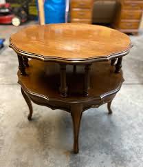 Pick Your Color. Mersman Piecrust Edge Walnut Side Table, 2 ...