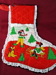 Vintage Walt Disney Christmas Stocking Mickey Mouse Minnie ...