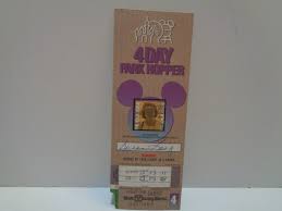 Vintage 1991 Walt Disney World 4 Day Park Hopper Ticket. | eBay