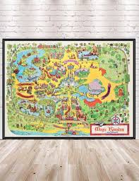 1973 Disney World Map Poster Vintage Disney Poster Disney ...