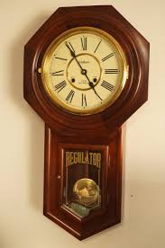 Waltham 31-Day Chime Wood Regulator Wall Clock with Pendulum ...