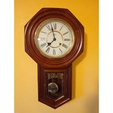 D&A Regulator Wall Clock Solid Wood Octagon Shaped Body Wind ...