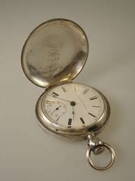18 size Elgin hunter pocket watch with 3 oz coin silver case ...