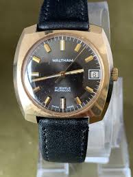 Vintage WALTHAM 17 Jewels Gents Wristwatch With Black Dial ...