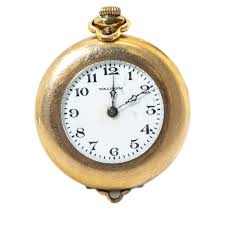 Waltham 7018346 Vintage Pocket Watch Gold Plated White Dial ...