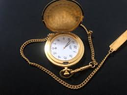 Citizen Pocket Watch Quartz date Gold Full Hunter Chain ...