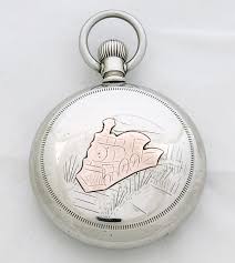 Antique Hampden Pocket Watch, 18s, 16 Jewels, Gold Inlay Locomotive Ca – Pocket Watch Site