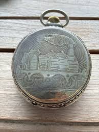 Railway Pocket Watch, Large Size, Locomotive, Steam Train, Silver, Enamel, Gold Hands, Late 19th Century Early 20th Century - Etsy Canada