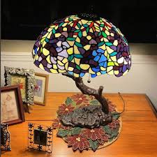 Wisteria Tree Design Tiffany Style Stained Glass Accent ...