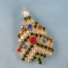 Vintage Prong Set Rhinestone Christmas Tree Brooch Pin - Etsy