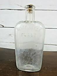 VERY CRUDE NECK Small Crude Clear glass warranted flask 1800's with cork | eBay