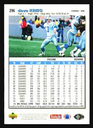 1995 Collector's Choice Dave Krieg Platinum Player's Club Arizona Cardinals | eBay