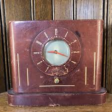 Antique Semca Large Leather Art Deco Travel Desk Mantel Clock (Parts or Repair) | eBay