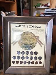 Vintage Wartime coinage framed Kennedy mint 1974 - Silver War Nickels | eBay