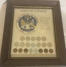 Wartime Coinage Framed Set US Complete WWII Silver Nickels Pennies Coins 1942-45 | eBay
