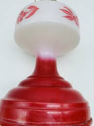 Vintage P&A Mfg Co Waterbury Coral Red Oil Kerosene Lamp Rare Flower | eBay