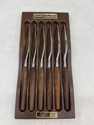 Vintage town & country WASHINGTON FORGE set 6 steak knives Fleetwood HANDLE/rack | eBay