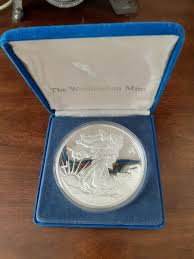 Silver Bullion 8 Troy oz (half pound) round 1992 Proof Struck With COA: | eBay