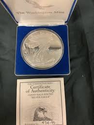 1997 Washington Mint 8 oz. .999 Silver Giant Half Pound Golden Eagle Box/COA | eBay