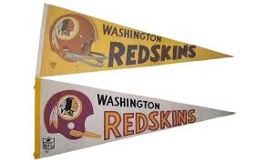 Pair of Vintage 1960-70s WASHINGTON REDSKINS Pennants Single ...