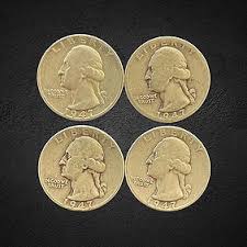 1957 Washington Silver Quarter Dollar Coins.