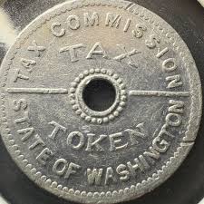 RARE 1935 WASHINGTON STATE TAX TOKEN Depression Era VG+- ...