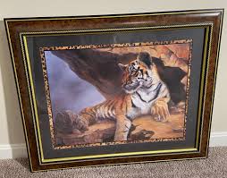 Home Interiors Tiger Framed Picture 27” X 33” HOMCO Big Cat ...
