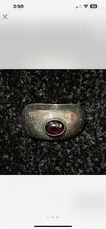 Vintage Sterling Silver Garnet Stone Ring