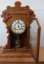 ANTIQUE MANTEL CLOCK WORKING ATTLEBORO MASSACHUSETTS WOODEN ...