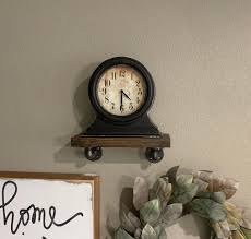 Angled Bracket Floating Shelf: Rustic Wood & Pipe, Farmhouse Decor - Etsy