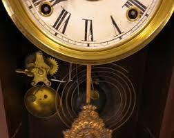 E N Welch 1900's Wood Mantle Clock Comes With Brass Key ...