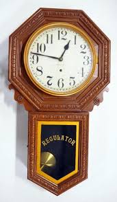 New Haven Clock Co Regulator 8-Day Wall Clock, With Key, 33" Long x 18.5" Wide - Mayo Auction & Realty
