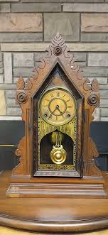 Antique Victorian Gingerbread Mantel Clock – Ornate Wooden ...