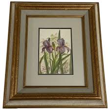Linda Fast, Iris Still Life Watercolor Painting. For Sale at Ruby Lane