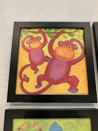 Home Interiors Safari Jungle Zoo Animal Framed Wall Decor Pictures Set of 4 Kids | eBay