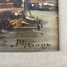 Buy Vintage Wood Framed Paintings Floral Seaside Town Online ...