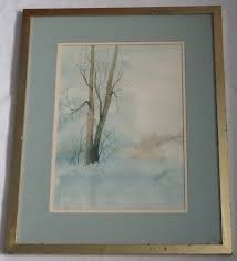 Vintage Watercolor painting Landscape Tree signed A. Stambaugh | eBay