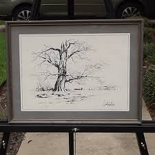Vintage Original Pen and Ink, "lonely Oak," by Jim Powell, 1969 - Etsy