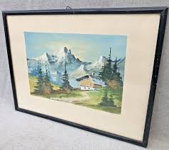 Antique french painting framed and signed Mid-1900's ...