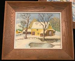 Vintage Landscape Painting/original Oil/winter Snow Scene ...