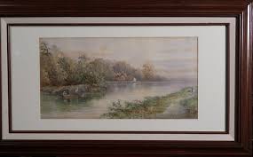 Fishing on the Bay, Original Watercolor by Alfred Coleman, Signed, Framed, 30x18" - Etsy